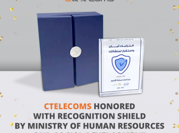 Ctelecoms Awarded the Recognition Shield by the Ministry of Human Resources and Social Development